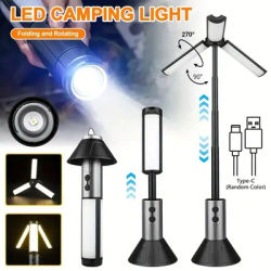 Telescopic Camping Lantern, Rechargeable Camping Lights, Multifunction Tent Lamp with Hook 3Model Flashlight for Camping, Hiking