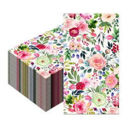 20pcs 2-Ply Colorful Rose Floral Guest Napkins Disposable Paper Dinner Napkin Bathroom Hand Towels Tissues For Wedding Party