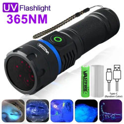365NM Portable 60W Purple UV LED Blacklight Rechargeable Flashlight Pet Urine Detector Lamp Detection Fluorescer Scorpion