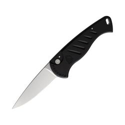 Piranha Knives Auto Fingerling Automatic Folding Knife 2.5in 154CM Plain Blade Satin Black Anodized Aluminum Handle P-2BK