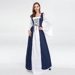 Retrò Vintage Medievale Rinascimento Vestito Soprabito Signora Vichingo Elfico Costume Per donna Celtico Fantasia Vacanza Mascherata Casual Quotidiano Adulti Vestito