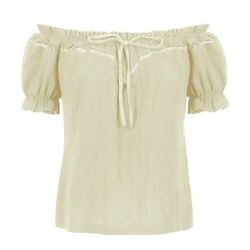Retrò Vintage Medievale Rinascimento Blusa / Camicia Manica a Palloncino Vichingo Cavaliere Celtico Elfico Tinta unica Costume Per donna Celtico Fantasia Mascherata Vacanza Casual Quotidiano LARP