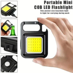 Mini LED Flashlight COB Work Lamp Torch USB Rechargeable Portable Keychain Light Emergency Magnet Base Camping Fishing Lantern