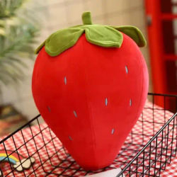 Oreiller en peluche doux à la fraise, jouet à la fraise pour enfants, poupée en peluche douce, jouet en peluche pour chambre d'enfant en bas âge, pépinière esthétique