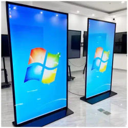 Hushida 75 85 Inch 2K 4K Full HD Wifi Media Lcd Advertising M onitor Touch Screen 43 49 55 Inch Floor Standing Digital Signage