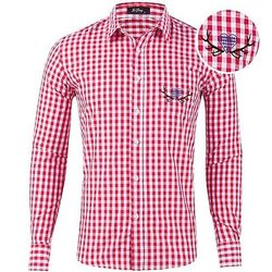 Oktoberfest Camicia in pelle di daino Quadri Cuore di diamante bavarese Bavarese Tedesco Prati Per uomo Carnevale Festa della birra Panno in stile tradizionale