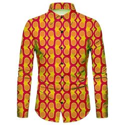 Retrò Vintage Anni '70 Camicia Disco Geometrico Psichedelico Costume Per uomo Halloween Carnevale Festival Musicale Parata dell'Orgoglio Festa a tema retrò Adulti Camicia