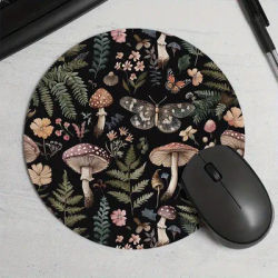 Tapis de souris rond en caoutchouc antidérapant motif Forêt, tapis de clavier de bureau, tapis de jeu, décoration pour setup gamer, organiseur de bureau