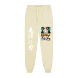 2025 High Quality Fleece Jogging Pants Anime Demon Slayer Eyes Anime Print Men's Women's High Street Sports Pants S-3XL
