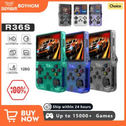 100% Genuine R36S Retro Handheld Video Game Console Linux System 3.5 Inch IPS Screen Portable Pocket Video Player 64GB for PSP