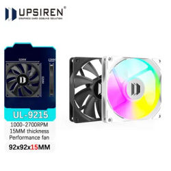 UPSIREN UL-9215 9.2cm Ultra-thin Fan Hydraulic Bearing 92mm Chassis Fan 4pin PWM 2700 RPM Case Fans Black/White/ARGB 92x92x15mm
