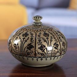 'Nature-Themed Papier Mache and Wood Decorative Box (Large)'
