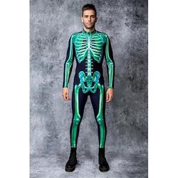 Body Catsuit a Corpo Intero Teschio Scheletro Costume Spaventoso Bambini Adulti Per uomo Per donna Ragazzi Halloween Carnevale Giorno della morte Club Feste Performance Vestirsi