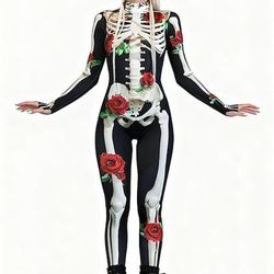 teschio scheletro teschio di zucchero tuta Halloween costumi di gruppo coppie tuta intera costume spaventoso uomo donna ragazzo bambino adulto performance festa club Halloween carnevale giorno dei