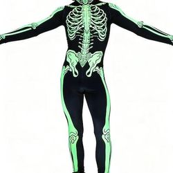 teschio scheletro tuta Halloween costumi di gruppo coppie tuta intera costume spaventoso uomo donna ragazzo bambino adulto performance festa club Halloween carnevale giorno dei morti facile