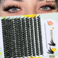 Lash Clusters 200pcs Cluster Lashes 10-16mm Individual Lashes Natural Look D Curl Fluffy Cluster Lashes DIY Eyelash Extension