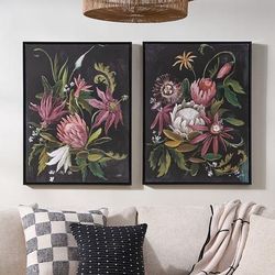 Midnight Bloom Canvas Wall Art - Ii - Grandin Road
