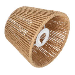 Abat-jour en corde de papier E27 E14, couverture de lumière tissée marron, abat-jour suspendu fait à la main pour la maison, le bureau, le café, accessoires d'éclairage intérieur