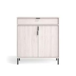 Scarpiera melamina bianco piedi grafite 89×80×29 cm