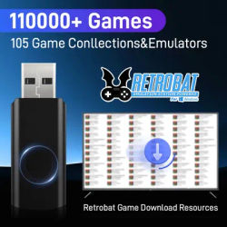 Retrobat Games Download Resources With 110000+ Retro Games&105 Emulator For N64/PS3/PS2/PS1/Game Cube/MAME/NES For Win PC/Laptop