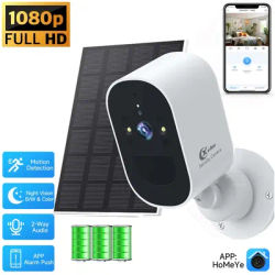 1080P WiFi Solar Camera Outdoor Wireless Solar Battery Powered Security Camera PIR Motion Alarm TF Cloud Audio Night Vision
