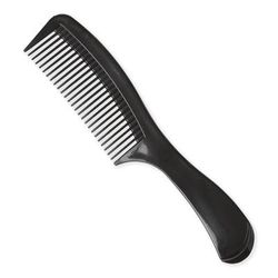 Medline Large-Tooth Comb with Handle, Black, 1 EA (MDS137209H)
