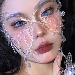 Farfalla Halloween Maschera Fantasia Mezzo Volto Adulti Per donna Halloween Carnevale Performance Feste Mascherata Costumi di Halloween facili Vestirsi