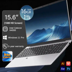 2025 New Notebook 15.6 Inch Laptop Windows 11 Intel Celeron N4000 16GB RAM 1TB SSD Fingerprint Unlock Study Office Pc Laptops