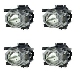 Jaspertronics™ Lamp & Housing QuadPack for the Panasonic PT-DZ21KE Projector w Original Panasonic Lamp Inside - 1 Year Warranty