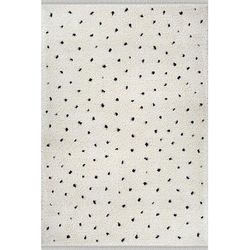 Tappeto Shaggy a pois, Crema, 160 x 230 cm