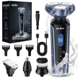 Sejoy 5 in 1 Men's Electric Razor for Men Nose Hair Trimmer Electric Hair Clipper Rechargeable with Beard Trimmer