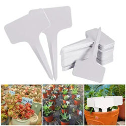 100PCS White Garden Labels Plant Waterproof Classification Sorting Sign Tag Ticket Plastic Writing Plate Board Plug In Card