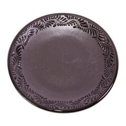 Tradition in Black,'2 Black Mexican Talavera Style Ceramic Luncheon Plates'