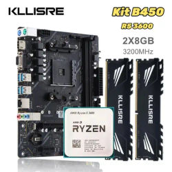 Kllisre B450 Motherboard kit AMD Ryzen 5 R5 3600 cpu DDR4 16GB(2×8GB) 3200MHz Desktop memory