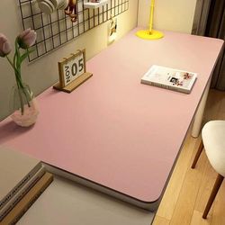 Large Leather Desk Mat, Waterproof Table Protector, Anti Slip Gamer Keyboard & Mouse Pad For Home & Office pink 15.723.6inch