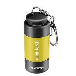 Portable LED Mini Torch Light: USB Rechargeable Keychain Flashlight For Outdoor Hiking, Camping Waterproof Pocket Lamp About 52mm X 21mm USB Charging YELLOW