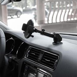 Secure & Versatile Car Phone Retractable Mount Holder, 360 Degree Rotation & Strong Suction Cup, Universal Fit Secure & Versatile Car Phone Retractable Mount Holder, 360 Degree Rotation & Strong Suction Cup, Universal Fit