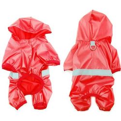 Reflective Waterproof Dog Raincoat Jumpsuit Small Pet Outdoor Clothes M 2