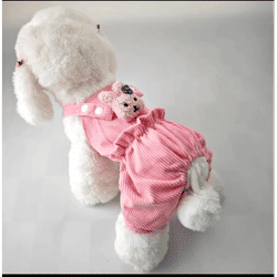 Cute Dog Jumpsuit: Pink Yellow Strap Clothing For Chihuahua XL 1