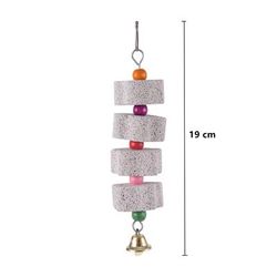 Flower Shaped Stone Mineral Parrot Toy: Ideal Pet Supply For Bird Cage Color: Four Flower