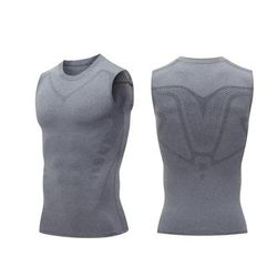 GFOUK MENIONIC Tourmaline Posture Corrector Vest For Men Ionic Shaping & Back Pain Relief Gray M