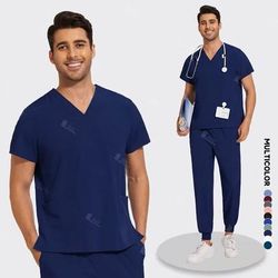 Lightweight Anti Wrinkle Nursing Scrub Set For Men And Women xl navy Blue