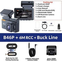 4K Dual Lens Dash Cam With GPS WiFi Night Vision Front And Rear Camera 128g b46p 6m Rcc bl
