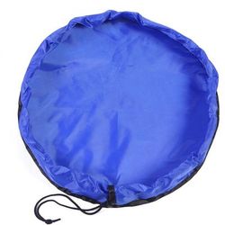 Portable Kids Toy Storage Bag & Play Mat, Multifunctional Building Blocks Organizer For Christmas Gifts blue 19.6inch