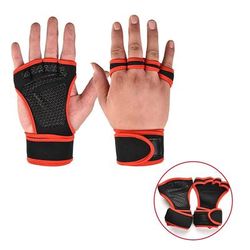 Unisex Training Sport Gloves, Fitness, Bodybuilding, Weightlifting, Gym Workout Gloves, Hand Wrist Palm Protection red b s