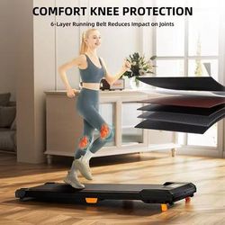 Under Desk Incline Treadmill Compact Walking Pad 330 Lbs Capacity black