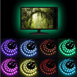 5V USB LED Strip Lights TV Backlight 5050 RGB Colour Changing With 24 Key Remote Control For Home & Gaming Decor 5V USB LED Strip Lights TV Backlight 5050 RGB Colour Changing With 24 Key Remote Control For Home & Gaming Decor