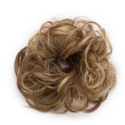 Chic Rose Bun Hair Scrunchie Quick Styling, Durable Synthetic, Easy Maintenance, Ideal For Daily Wear Medium Blonde