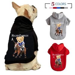 Winter Warm Pet Dog Clothes: Cute Bear Hoodies For Small Medium Dogs Blue L