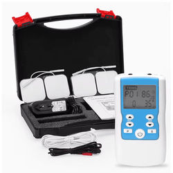 28 Mode TENS EMS Muscle Stimulator For Pain Relief And Recovery blue Box